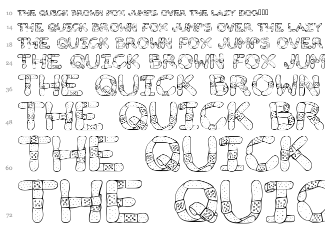 Gauze Strips font waterfall
